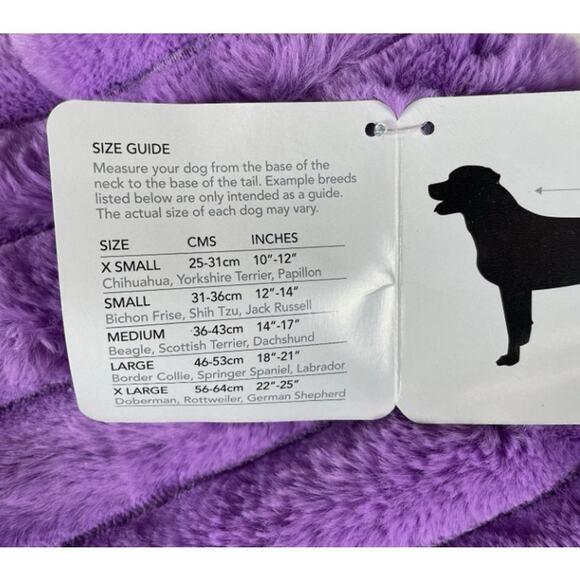 Berkshire Pet Collection XS Dog Coat Jacket Faux Fur Fleece Lined Purple Reverse - Picture 7 of 9